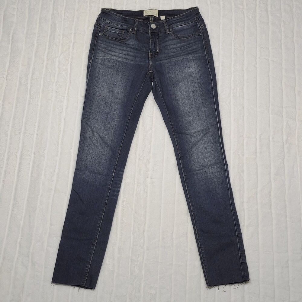 BKE denim Dayton Skinny Jeans Women's Size 25R Dark Wash Frayed Hem Stretch
